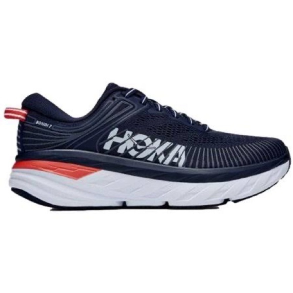 COPY - Hoka One One Bondi 7 Shoes Mens 9.5 / Womens 11 Blue Orange Athletic Sne…